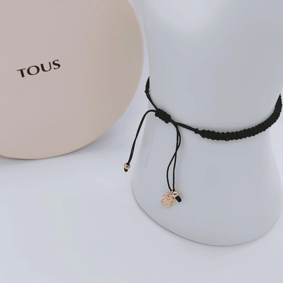 TOUS Bracelet Rose Vermeil Silver Super Power Bracelet with Cord and Spinel - Picture 2 of 9